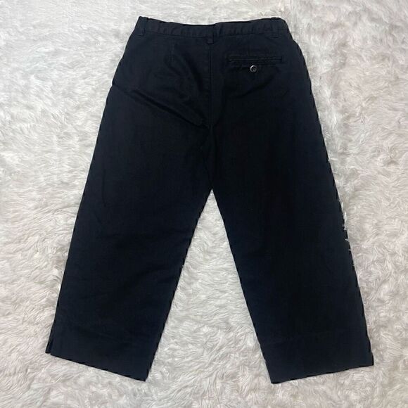 CLUB MONACO Cropped Wide Leg Pants Size XS Black Cotton Preppy Workwear - Picture 7 of 7